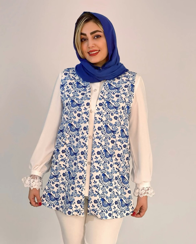 وست زنانه کرپ مازراتی طرح سیمرغ