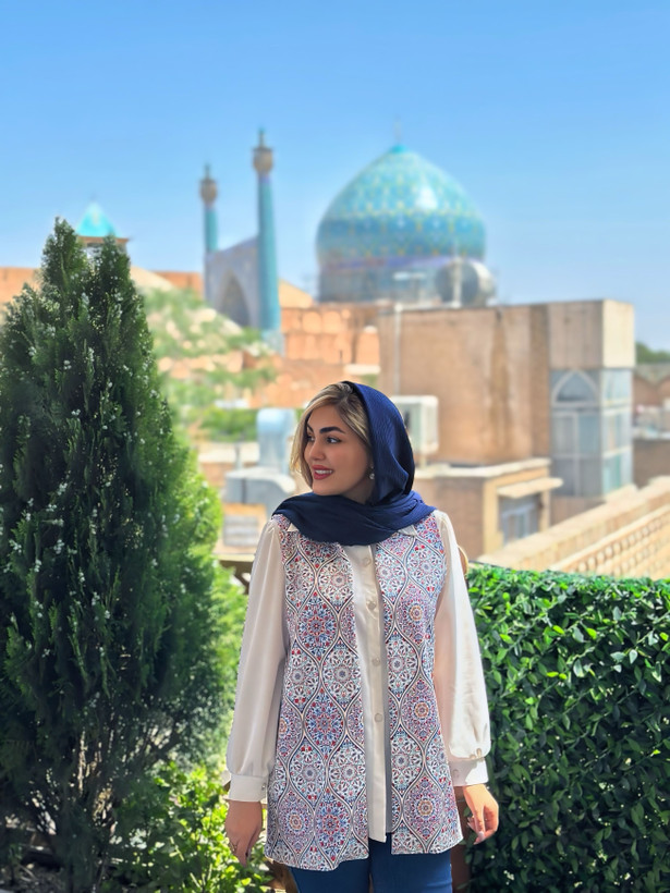 وست زنانه کرپ مازراتی طرح افرا