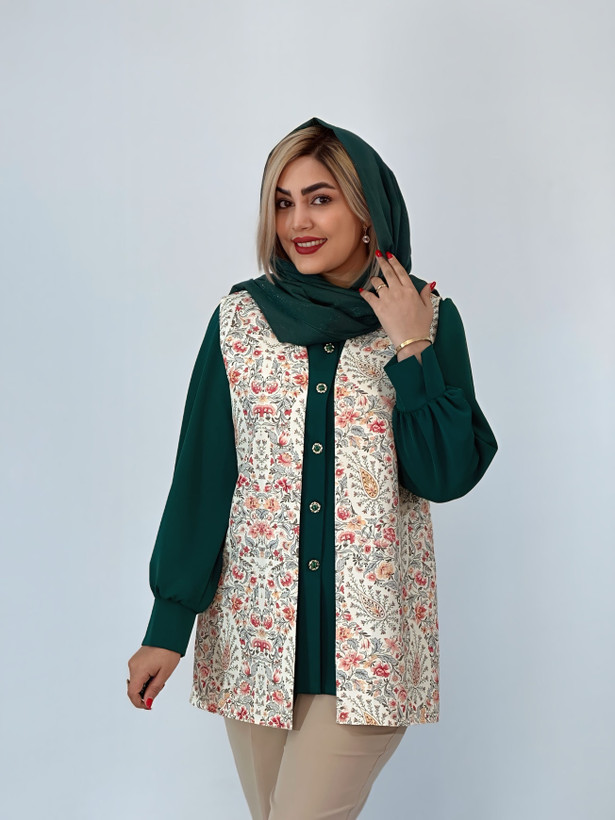وست زنانه کرپ مازراتی طرح گلدیس