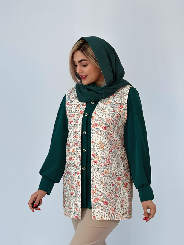 وست زنانه کرپ مازراتی طرح گلدیس