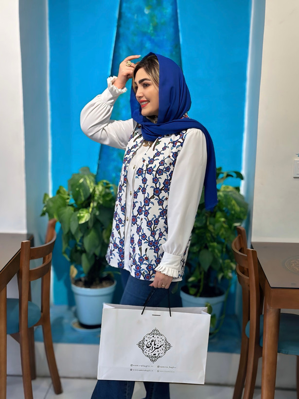 وست زنانه کرپ مازراتی طرح گلرُخ