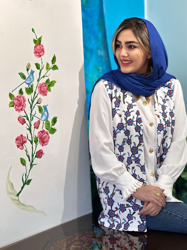 وست زنانه کرپ مازراتی طرح گلرُخ