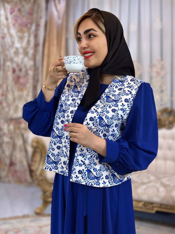 جلیقه طرح سیمرغ - جزئیات پارچه