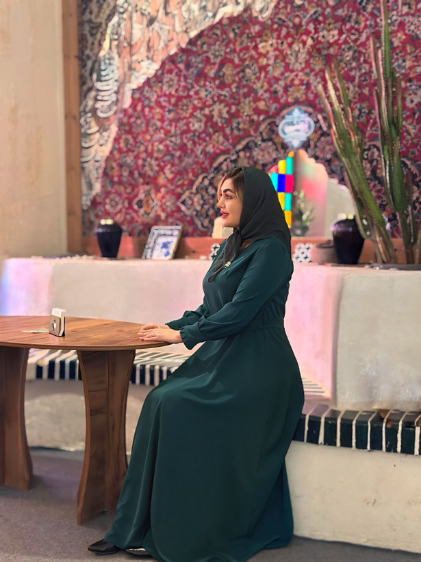 پیراهن زمرد (سبز کله غازی) کرپ الیزه
