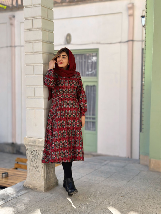 پیراهن فرش مخمل پاییزی