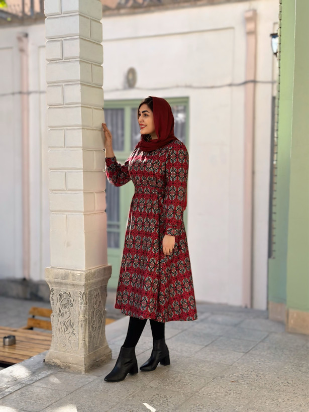 پیراهن فرش مخمل پاییزی