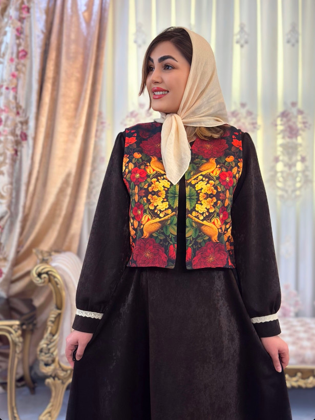 جلیقه زنانه کرپ مازراتی طرح نغمه
