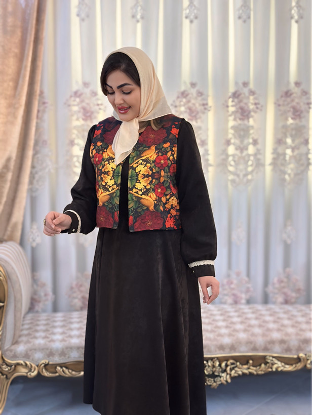 جلیقه زنانه کرپ مازراتی طرح نغمه