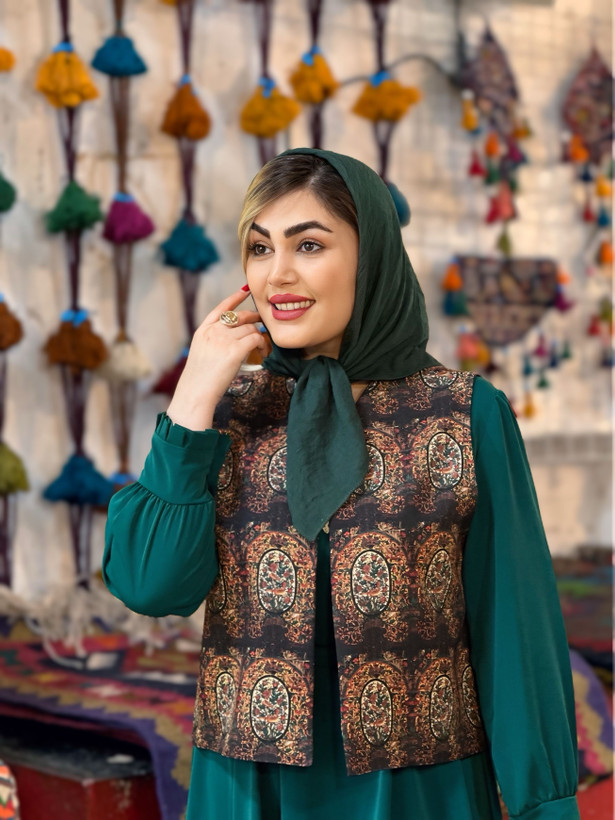 جلیقه زنانه کرپ مازراتی طرح میراث