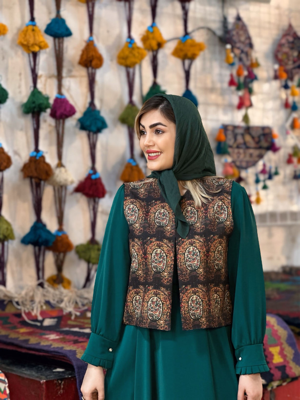 جلیقه زنانه کرپ مازراتی طرح میراث