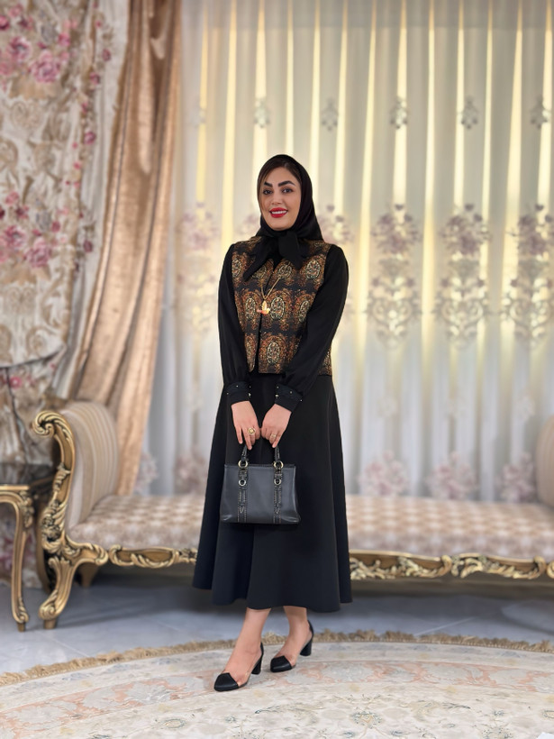 جلیقه زنانه کرپ مازراتی طرح میراث