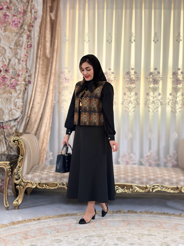جلیقه زنانه کرپ مازراتی طرح میراث