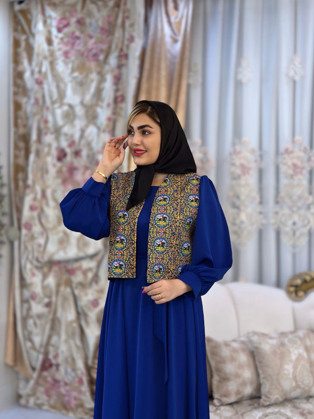 جلیقه زنانه کرپ مازراتی طرح آذرخش