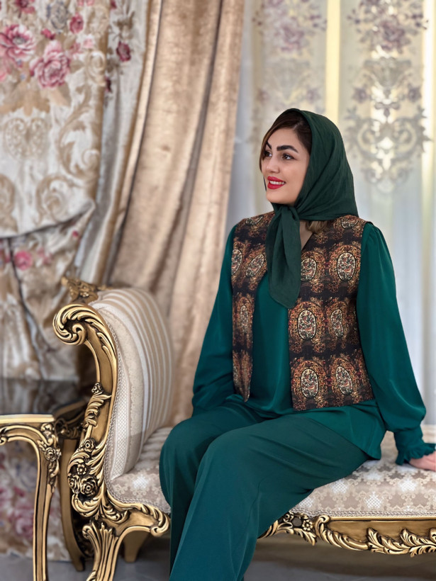 جلیقه زنانه کرپ مازراتی طرح میراث