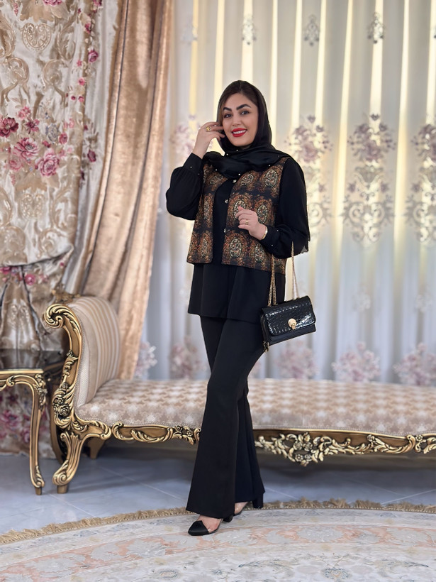 جلیقه زنانه کرپ مازراتی طرح میراث