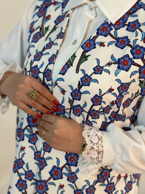 وست زنانه کرپ مازراتی طرح گلرُخ