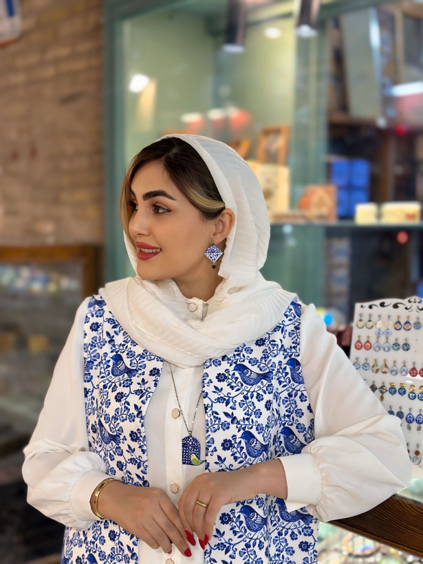 وست زنانه کرپ مازراتی طرح سیمرغ
