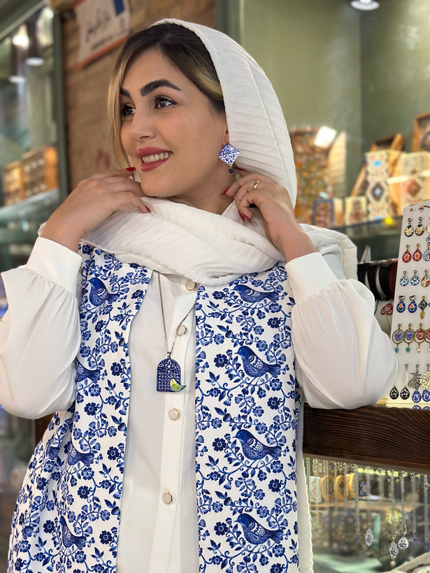 وست زنانه کرپ مازراتی طرح سیمرغ