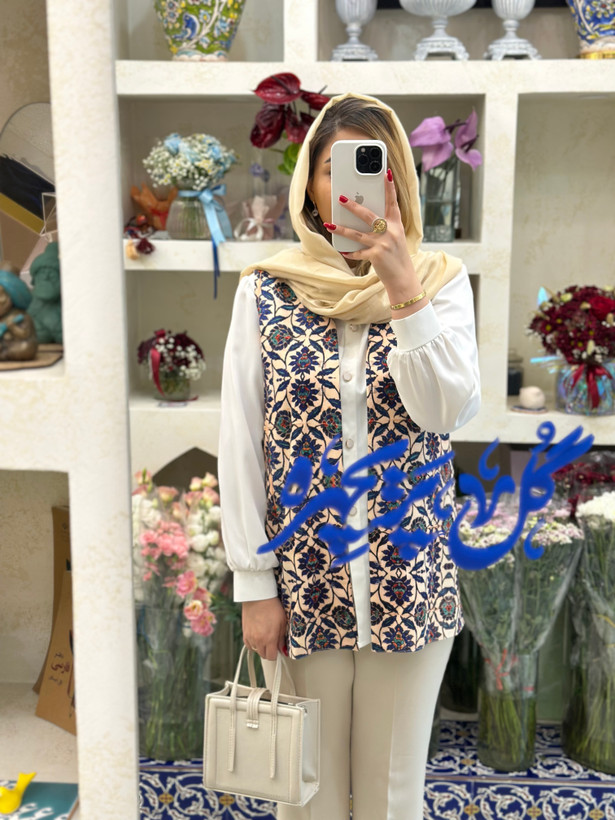 وست زنانه کرپ مازراتی طرح کاشی سنتی