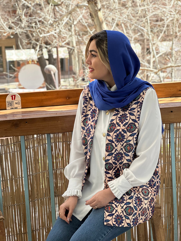 وست زنانه کرپ مازراتی طرح کاشی سنتی