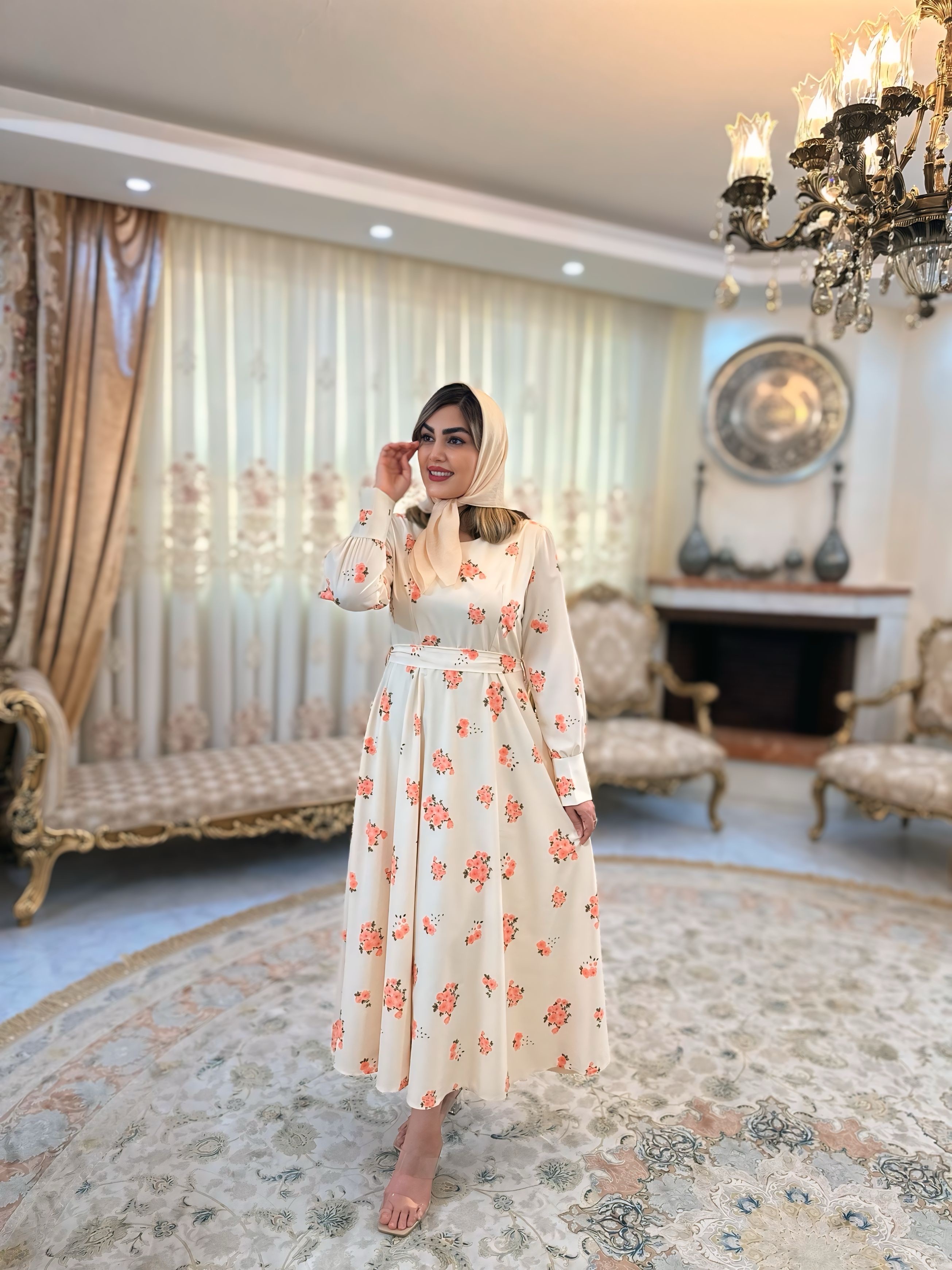 پیراهن زنانه تابستانه طرح پردیس کرپ نخ(آستر دار)