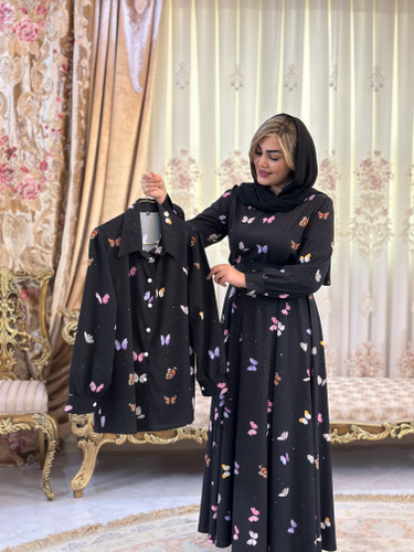 شومیز زنانه کرپ نخ طرح پروانه