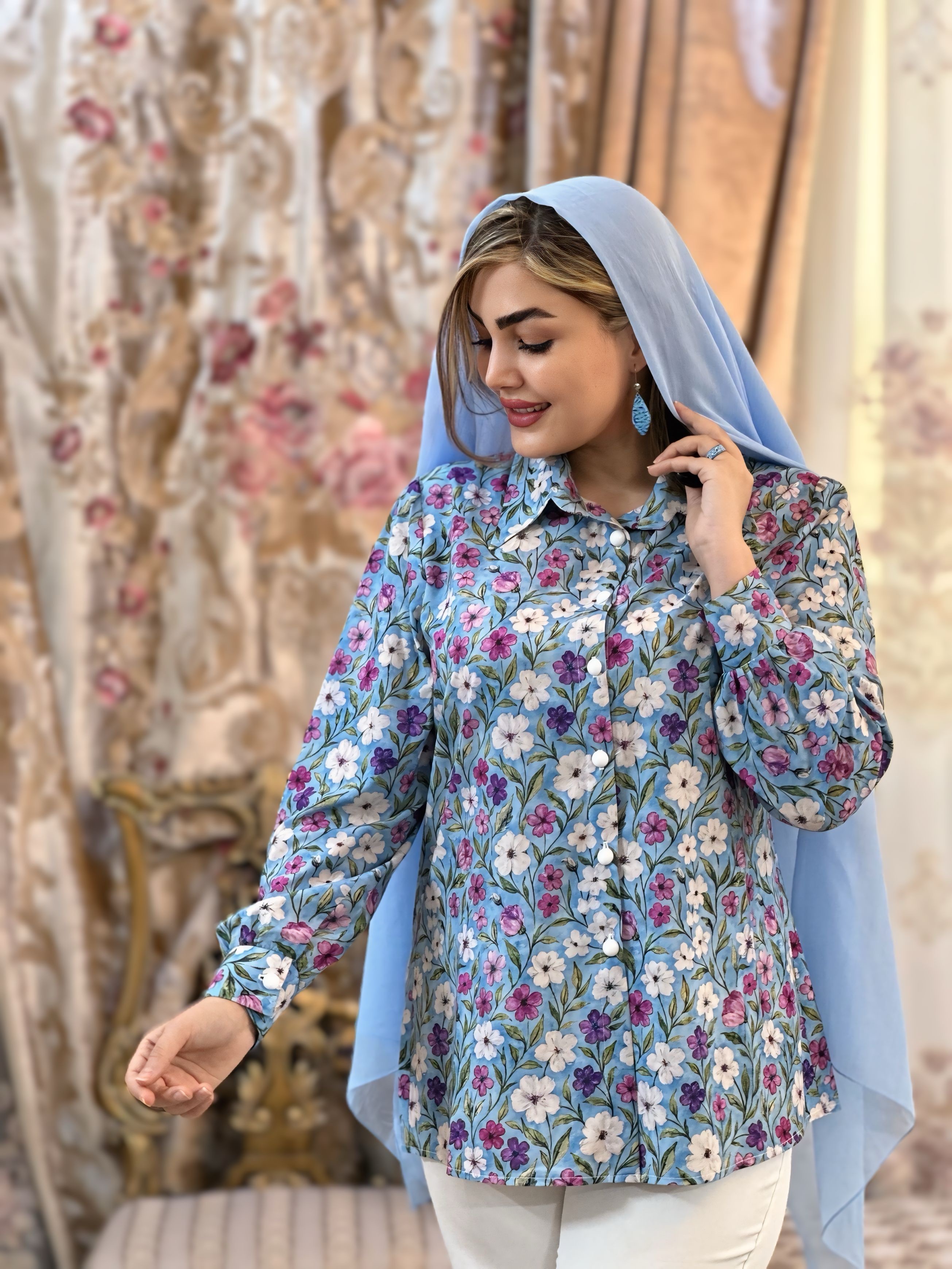 شومیز زنانه کرپ نخ طرح آناهیتا
