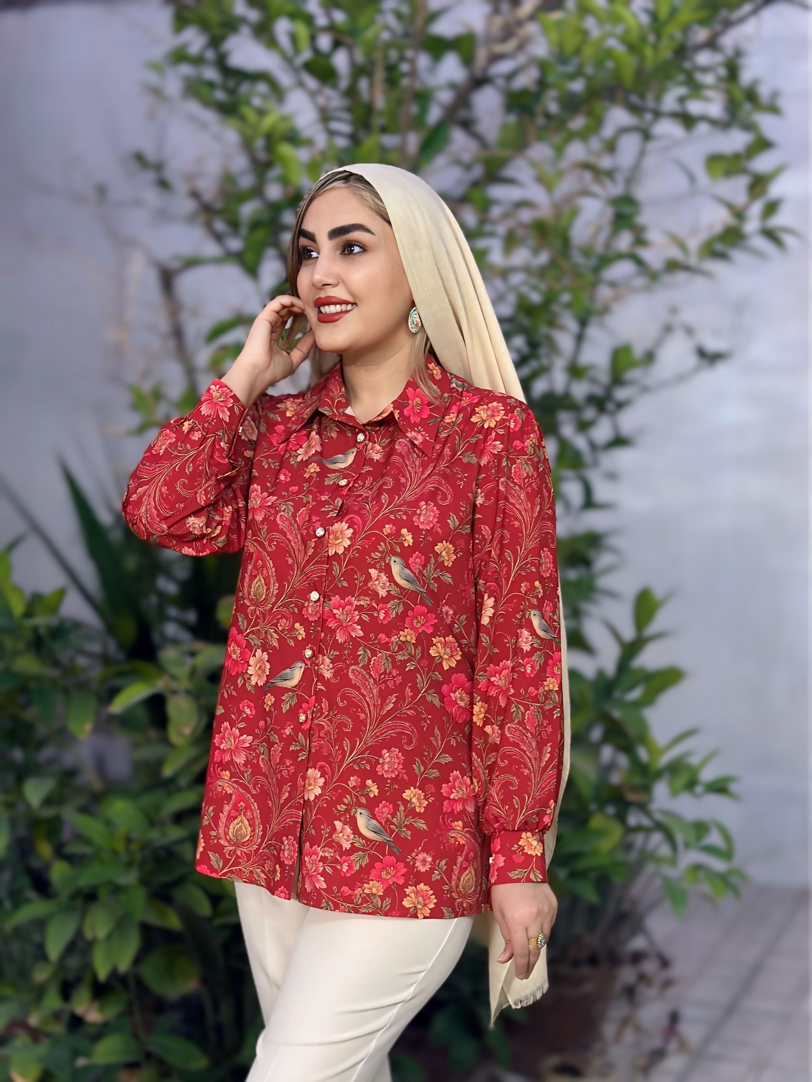 شومیز زنانه کرپ نخ طرح گیلدا