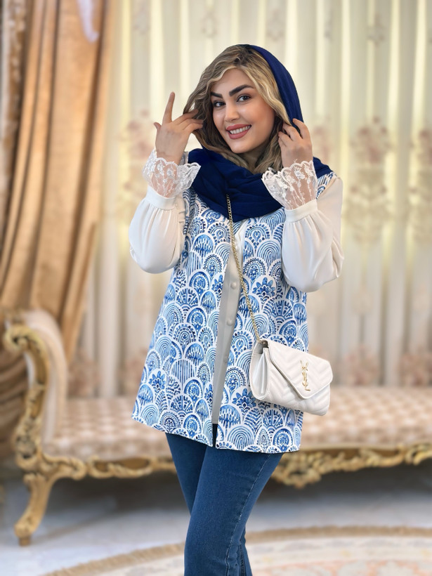 وست زنانه کرپ مازراتی طرح اَبرا
