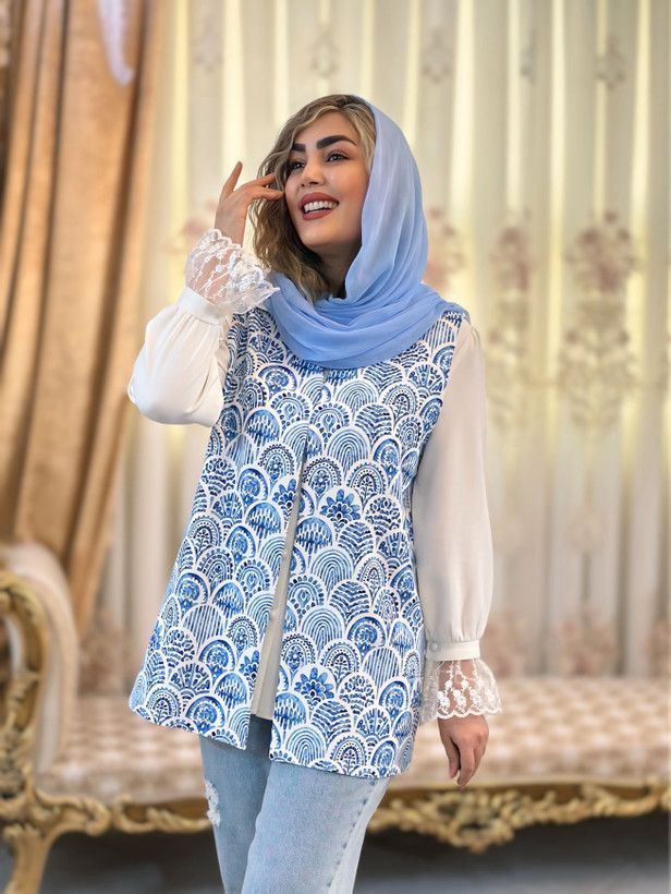 وست زنانه کرپ مازراتی طرح اَبرا