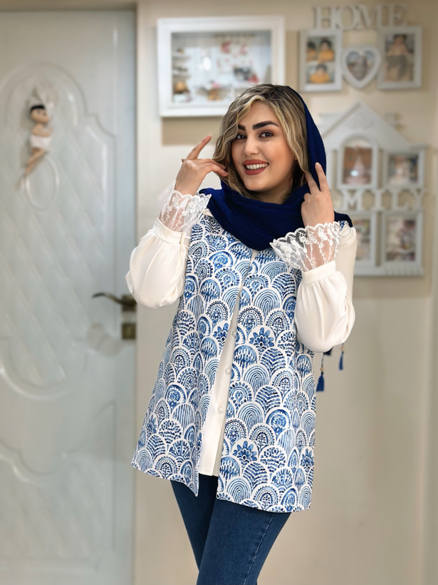 وست زنانه کرپ مازراتی طرح اَبرا