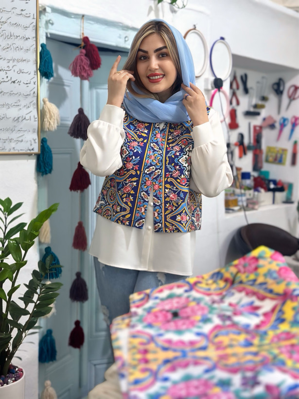جلیقه زنانه کرپ مازراتی طرح شیراز