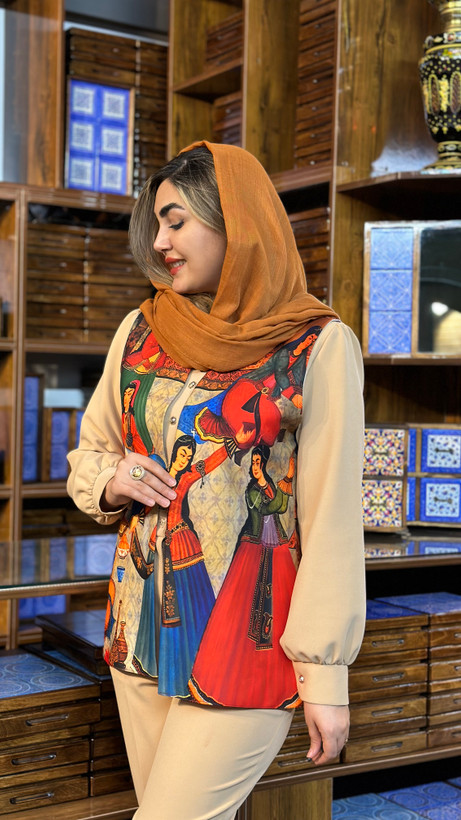 وست زنانه کرپ مازراتی طرح محفل